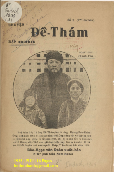 Chuyện Đề Thám Số 1-6 (NXB Bảo Ngọc 1935) - Thanh Vân, 96 Trang