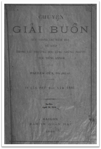 Chuyện Giải Buồn (NXB Sài Gòn 1886) - Huỳnh Tịnh Của, 102 Trang