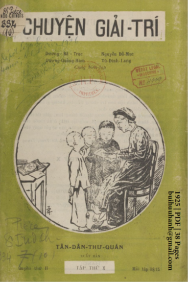Chuyện Giải Trí Tập 10 (NXB Tân Dân 1925) - Dương Bá Trạc, 38 Trang