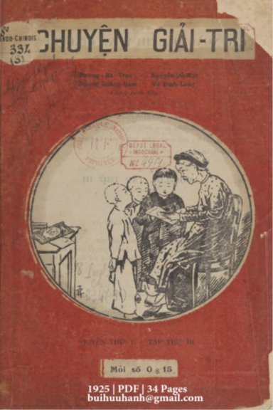 Chuyện Giải Trí Tập 3 (NXB Tân Dân 1925) - Dương Bá Trạc, 34 Trang