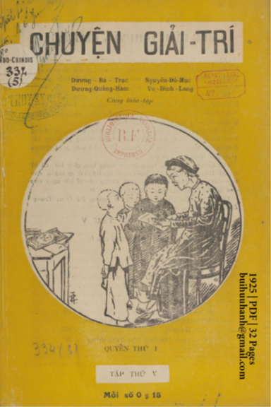 Chuyện Giải Trí Tập 5 (NXB Tân Dân 1925) - Dương Bá Trạc, 32 Trang