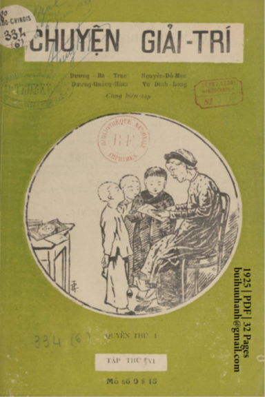 Chuyện Giải Trí Tập 6 (NXB Tân Dân 1925) - Dương Bá Trạc, 32 Trang