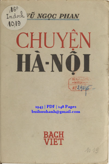 Chuyện Hà Nội (NXB Bách Việt 1943) - Vũ Ngọc Phan, 148 Trang