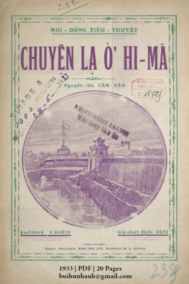 Chuyện Lạ Ở Hi Mã (NXB Bảo Tồn 1933) - Nguyễn Thị Cẩm Vân, 20 Trang