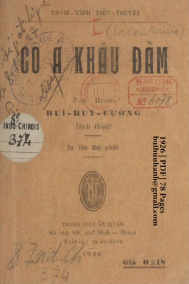 Cô Ả Khâu Đầm (NXB Thanh Niên 1926) - Bùi Huy Cường, 78 Trang