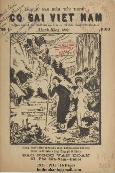 Cô Gái Việt Nam Số 1-3 (NXB Bảo Ngọc Văn Đoàn 1935) - Thanh Hùng, 48 Trang