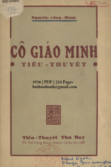 Cô Giáo Minh (NXB Tân Dân 1936) - Nguyễn Công Hoan, 224 Trang