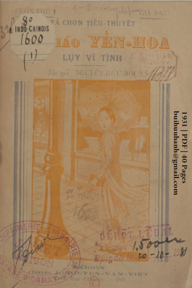Cô Giáo Yến Hoa Cuốn 1 (NXB Nguyễn Văn Viết 1931) - Nguyễn Bửu Ngọc, 40 Trang