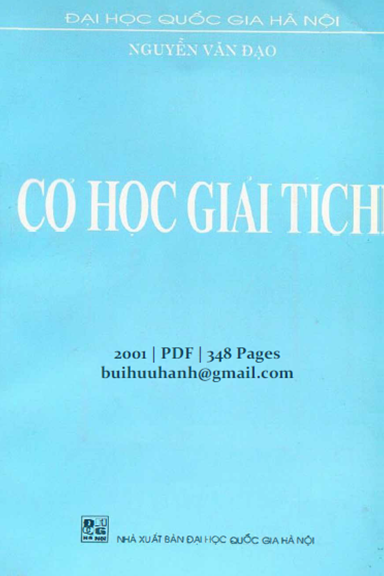Cơ Học Giải Tích (NXB Đại Học Quốc Gia 2001) - Nguyễn Văn Đạo, 348 Trang