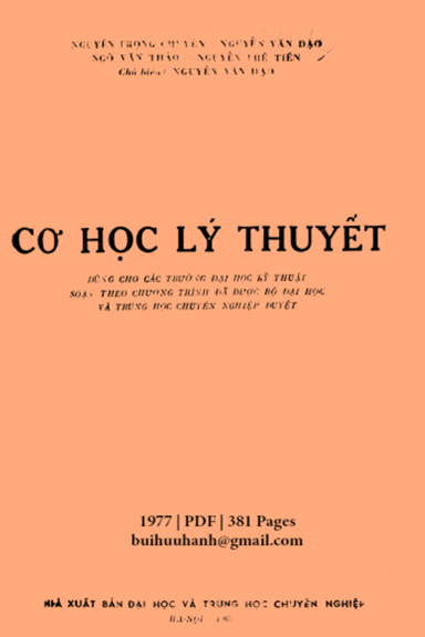 Cơ Học Lý Thuyết (NXB Đại Học 1977) - Nguyễn Văn Đạo, 381 Trang