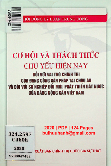 Cơ Hội Và Thách Thức Chủ Yếu Hiện Nay Đối Với Vai Trò Chính Trị Của Đảng Cộng Sản Pháp Tại Châu Âu