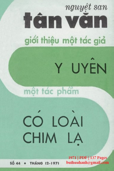 Có Loài Chim Lạ (NXB Tân Văn 1971) - Y Uyên, 137 Trang