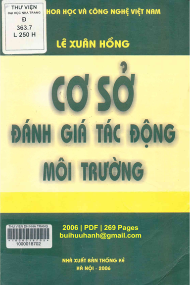 Cơ Sở Đánh Giá Tác Động Môi Trường (NXB Thống Kê 2006) - Lê Xuân Hồng, 269 Trang