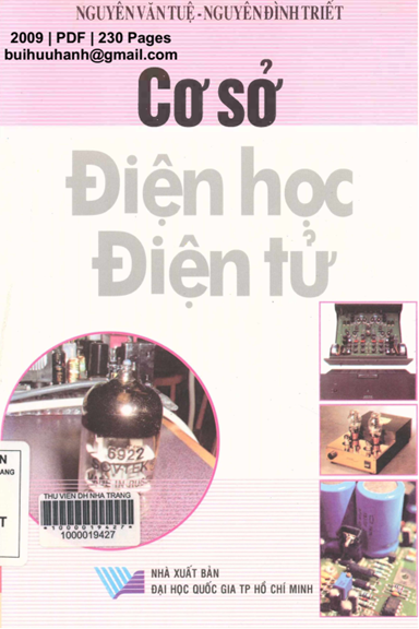 Cơ Sở Điện Học, Điện Tử (NXB Đại Học Quốc Gia 2009) - Nguyễn Văn Tuệ, 230 Trang