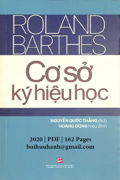 Cơ Sở Ký Hiệu Học (NXB Tổng Hợp 2020) - Roland Barthes, 162 Trang