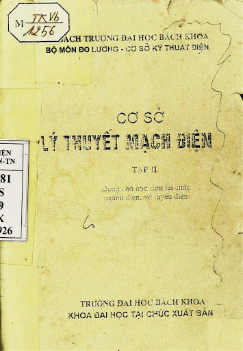 Cơ Sở Lý Thuyết Mạch Điện Tập 2 (NXB Đại Học Bách Khoa) - Nhiều Tác Giả, 364 Trang