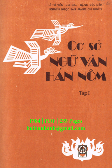 Cơ Sở Ngữ Văn Hán Nôm Tập 1 (NXB Giáo Dục 1984) - Lê Trí Viễn, 239 Trang