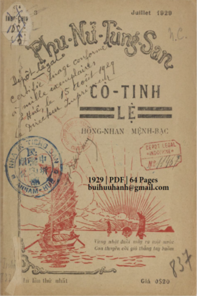 Cô Tinh Lệ Quyển 1 (NXB Tiếng Dân 1929) - Nhiều Tác Giả, 64 Trang