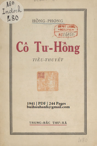 Cô Tư Hồng (NXB Trung Bắc Thư Xã 1941) - Hồng Phong, 244 Trang