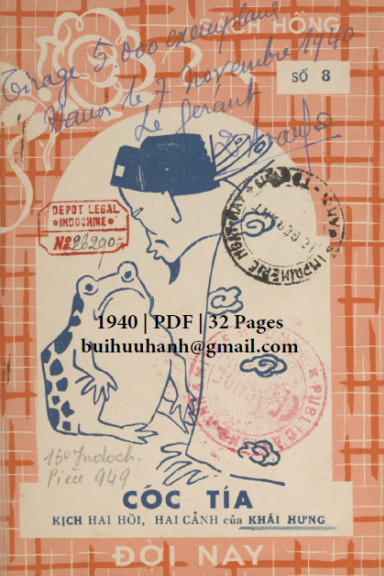 Cóc Tía (NXB Đời Nay 1940) - Khái Hưng, 32 Trang