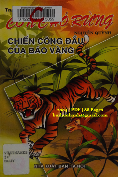 Con Chó Rừng Tập 2-Chiến Công Đầu Của Báo Vàng (NXB Hà Nội 2004) - Nguyễn Quỳnh, 88 Trang
