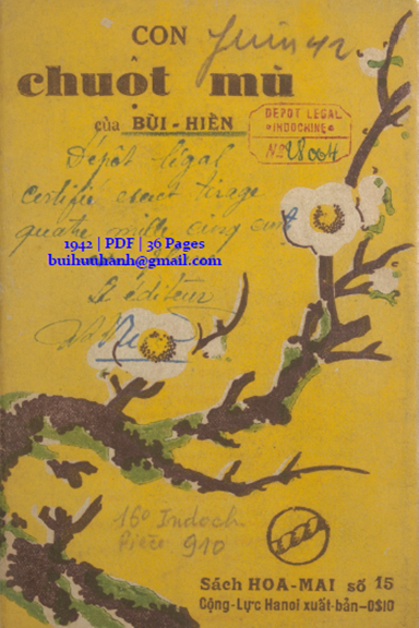 Con Chuột Mù (NXB Cộng Lực 1942) - Bùi Hiển, 36 Trang