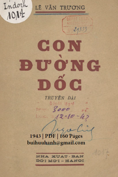 Con Đường Dốc (NXB Đời Mới 1943) - Lê Văn Trương, 160 Trang