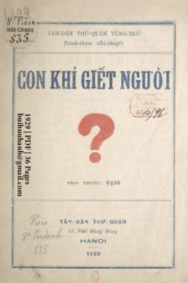 Con Khỉ Giết Người (NXB Tân Dân 1929) - Nhiều Tác Giả, 36 Trang