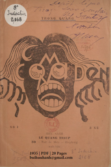 Con Ma Đen Số 1-5 (NXB Lê Quang Thiệp 1935) - Trọng Quang, 100 Trang