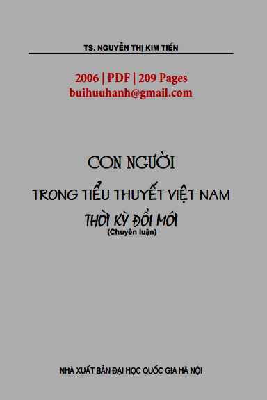 Con Người Trong Tiểu Thuyết Việt Nam (NXB Đại Học Quốc Gia 2006) - Nguyễn Thị Kim Tuyến, 209 Trang
