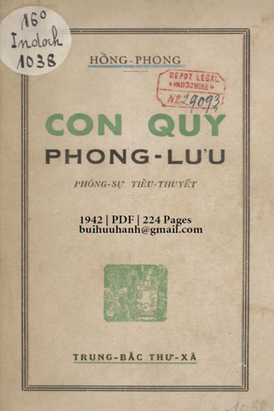 Con Quỷ Phong Lưu (NXB Trung Bắc Thư Xã 1942) - Hồng Phong, 224 Trang