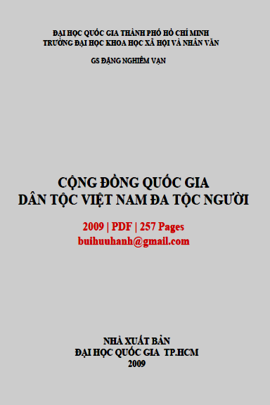Cộng Đồng Quốc Gia Dân Tộc Việt Nam Đa Tộc Người (NXB Đại Học Quốc Gia 2009) - Đặng Nghiêm Vạn