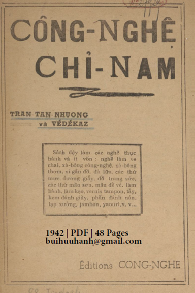 Công Nghệ Chỉ Nam (NXB Công Nghệ 1942) - Trần Tấn Nhượng, 48 Trang