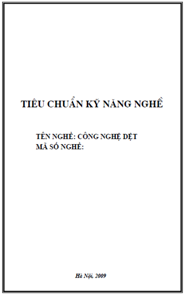 Công Nghệ Dệt (NXB Hà Nội 2009) - Phạm Ngọc Anh, 226 Trang