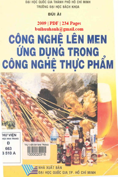 Công Nghệ Lên Men Ứng Dụng Trong Công Nghệ Thực Phẩm (NXB Đại Học Quốc Gia 2009) - Bùi Ái, 234 Trang