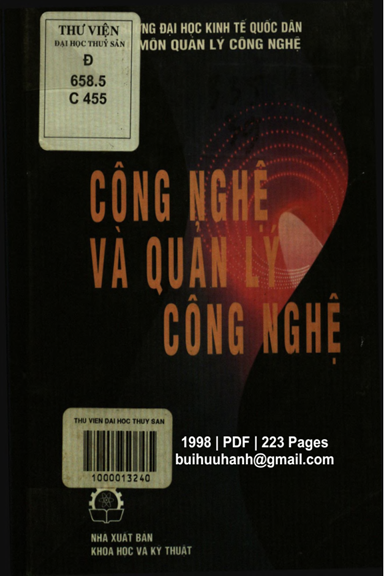 Công Nghệ Và Quản Lý Công Nghệ (NXB Khoa Học Kỹ Thuật 1998) - Lê Văn Hoan, 223 Trang