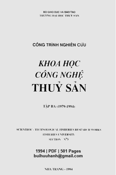 Công Trình Nghiên Cứu Khoa Học Công Nghệ Thủy Sản Tập 3 1979-1994 - Nguyễn Trọng Cẩn, 501 Trang