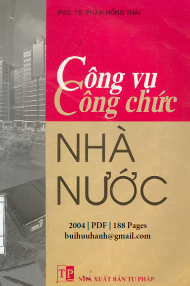 Công Vụ Công Chức Nhà Nước (NXB Tư Pháp 2004) - Phạm Hồng Thái, 188 Trang