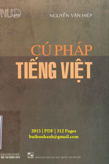 Cú Pháp Tiếng Việt (NXB Đại Học Quốc Gia 2015) - Nguyễn Văn Hiệp, 312 Trang