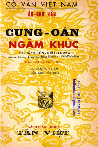 Cung Oán Ngâm Khúc (NXB Tân Việt 1953) - Ôn Như Hầu, 102 Trang