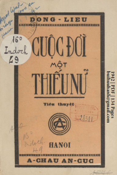 Cuộc Đời Một Thiếu Nữ (NXB Á Châu 1942) - Đông Liêu, 134 Trang