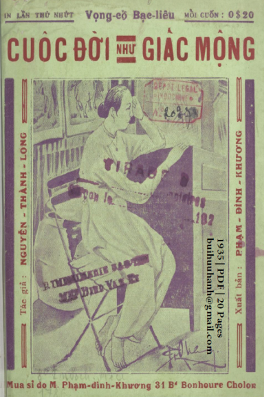 Cuộc Đời Như Giấc Mộng (NXB Bảo Tồn 1935) - Nguyễn Thành Long, 20 Trang