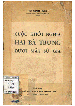 Cuộc Khởi Nghĩa Hai Bà Trưng Dưới Mắt Sử Gia (NXB Đại Học Huế 1959) - Bùi Quang Tung, 17 Trang