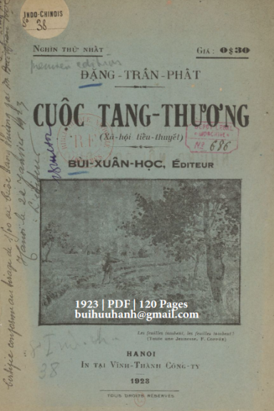 Cuộc Tang Thương (NXB Vĩnh Thành 1923) - Đặng Trần Phất, 120 Trang