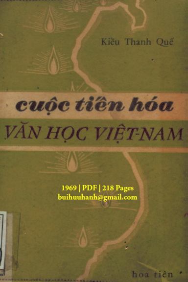 Cuộc Tiến Hóa Văn Học Việt Nam (NXB Hoa Tiên 1969) - Kiều Thanh Quế, 218 Trang