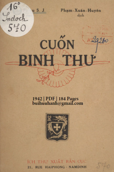 Cuốn Binh Thư (NXB Ích Thư 1942) - G. Palau, 184 Trang