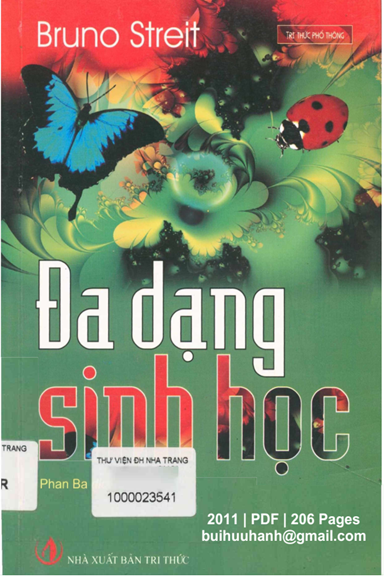 Đa Dạng Sinh Học (NXB Tri Thức 2011) - Bruno Streit, 206 Trang