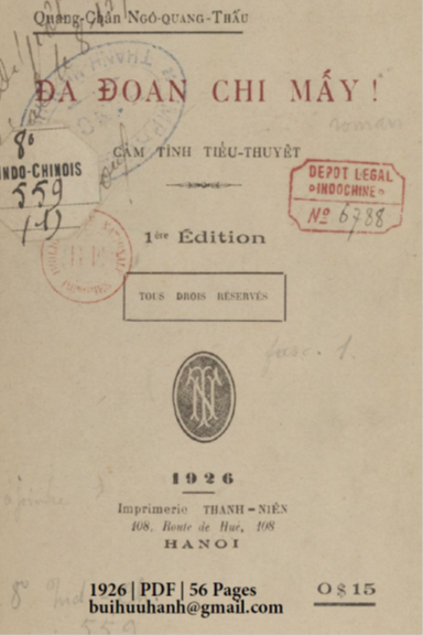 Đa Đoan Chi Mấy Quyển 1 (NXB Thanh Niên 1926) - Ngô Quang Thấu, 56 Trang