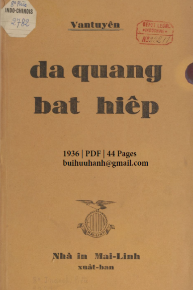 Dạ Quang Bát Hiệp (NXB Mai Lĩnh 1936) - Văn Tuyền, 44 Trang