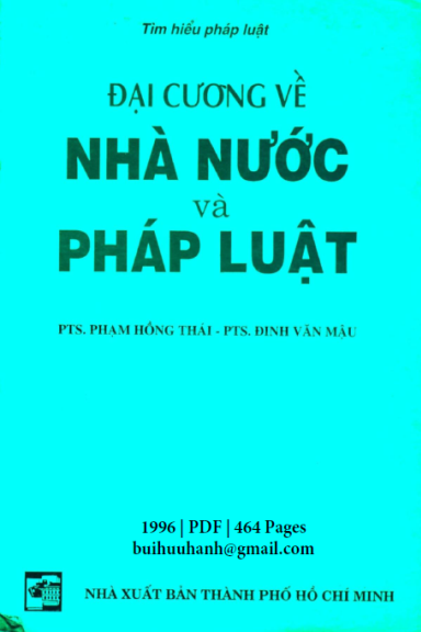 Đại Cương Về Nhà Nước Và Pháp Luật (NXB Tổng Hợp 1996) - Phạm Hồng Thái, 464 Trang